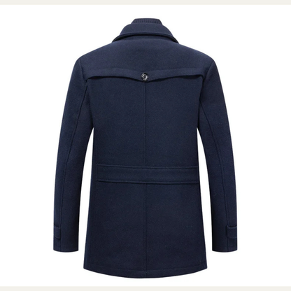 Kensington Men's Wool Trench Coat Double Collar