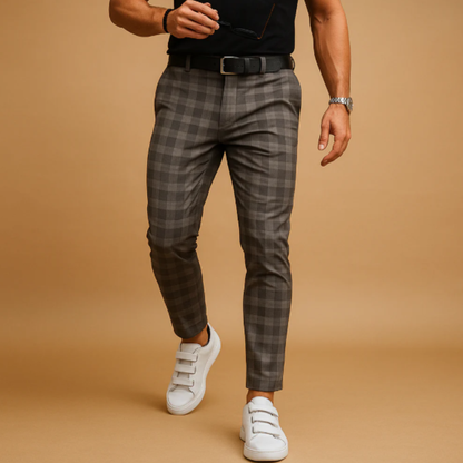Men's Slim Fit Checked Pants