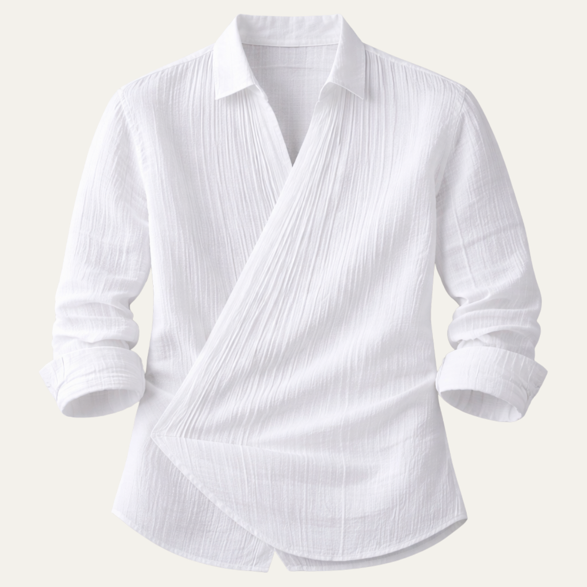 Men's Slim Fit Dress Shirt White Cotton - VibreMode