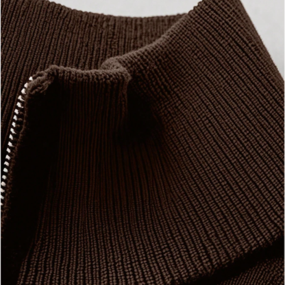 Men's Mock Neck Half Zip Knit Sweater