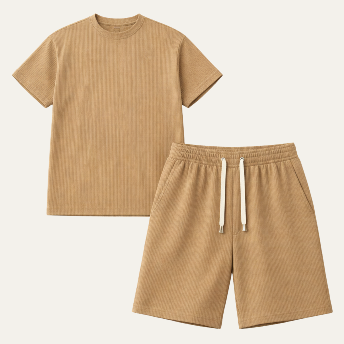 Men's Summer Jacquard T Shirt And Shorts Set - VibreMode