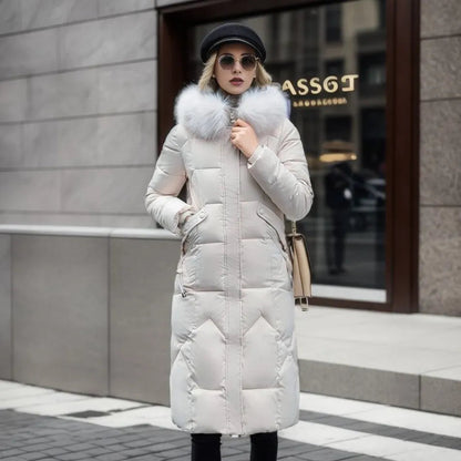 Women's Quilted Parka Coat with Hood - VibreMode