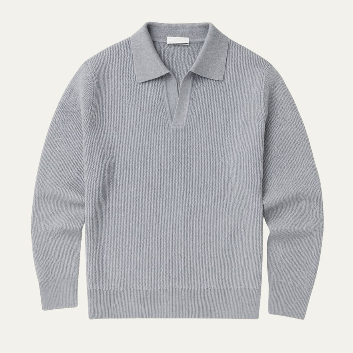 Men's Knitted Polo Sweater Long Sleeve Open Collar - VibreMode