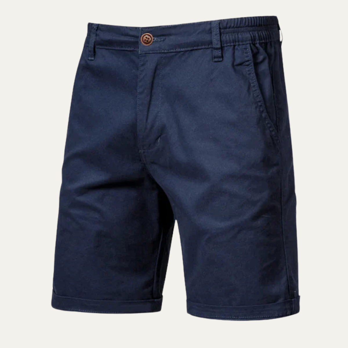 Men's Cotton Summer Shorts Flat Front Beige