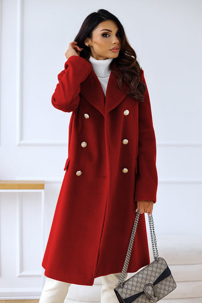Women's Wool Trench Coat Double-Breasted