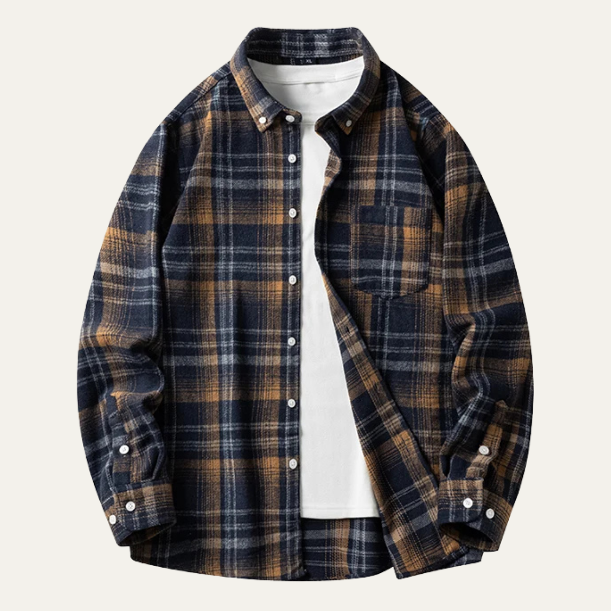 Men's Plaid Flannel Shirt Casual - VibreMode