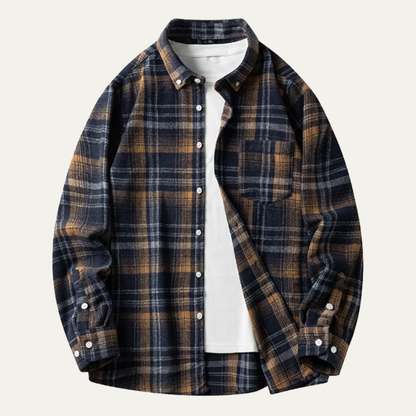 Men's Plaid Flannel Shirt Casual - VibreMode