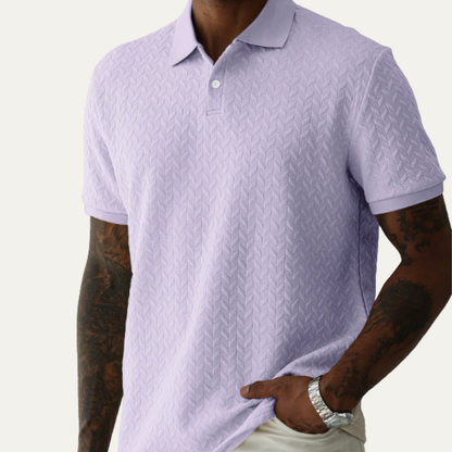 Men's Textured Polo Shirt Casual Summer