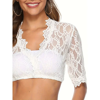 Women's Textured Cropped Blouse