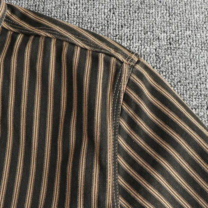 Men's Striped Button Up Shirt Casual Retro Style