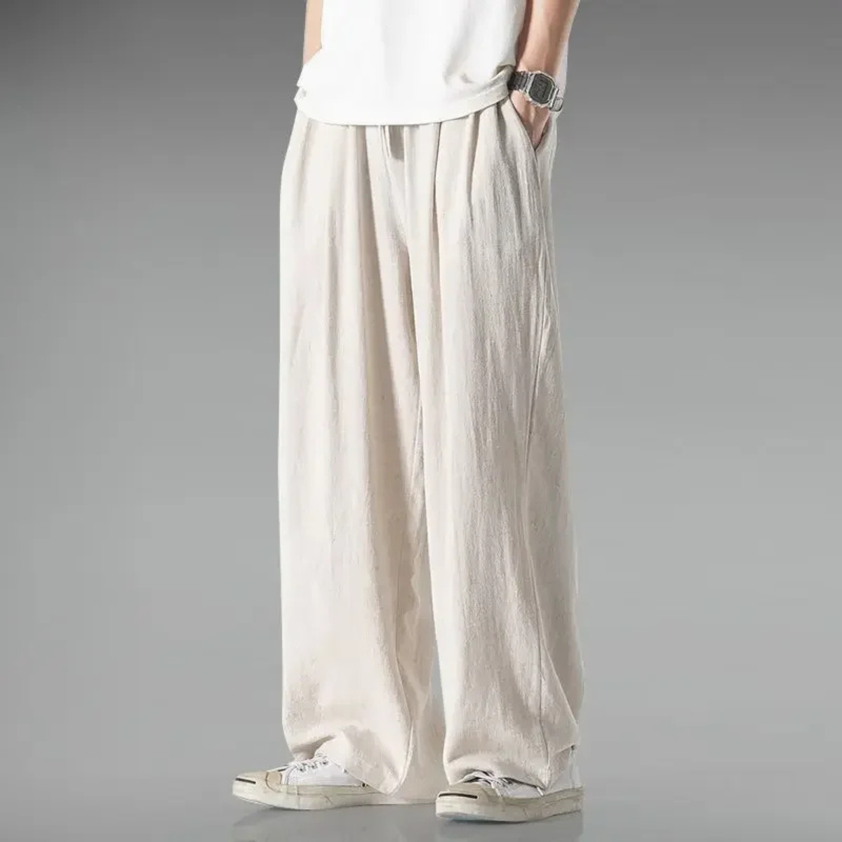 Men's Cotton Linen Loose Fit Pants