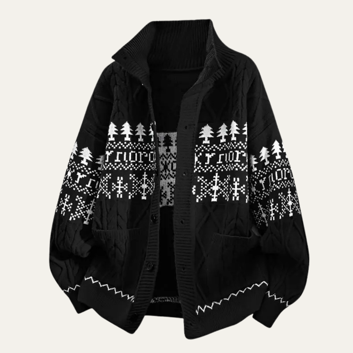 Men's Nordic Pattern Knitted Jacket