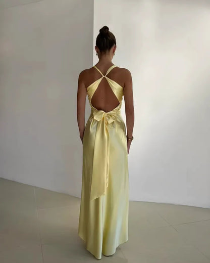 Elegant Ladies Formal V Neck Evening Dress