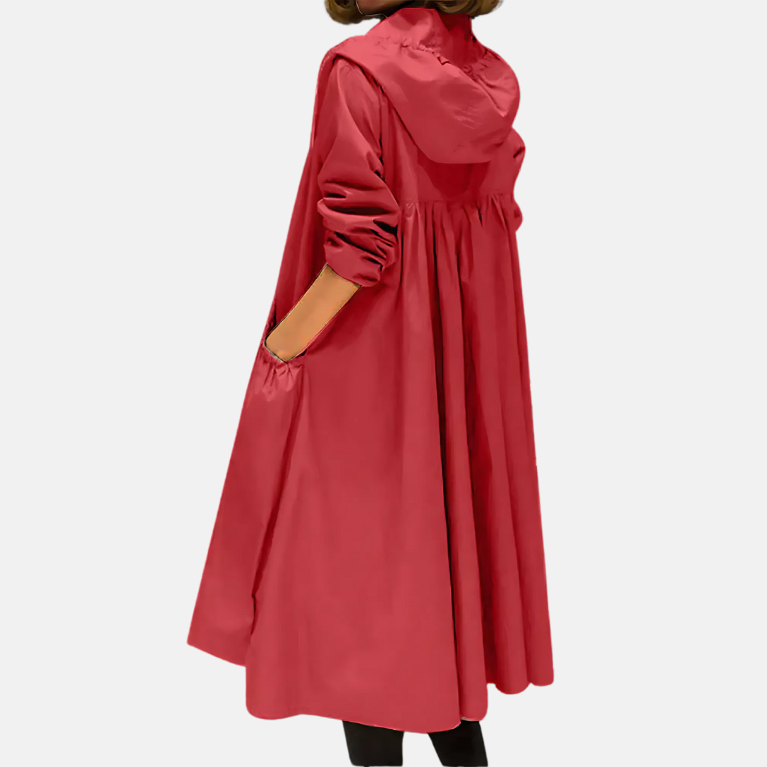 Women's Water-Resistant Hooded Knee Length Jacket