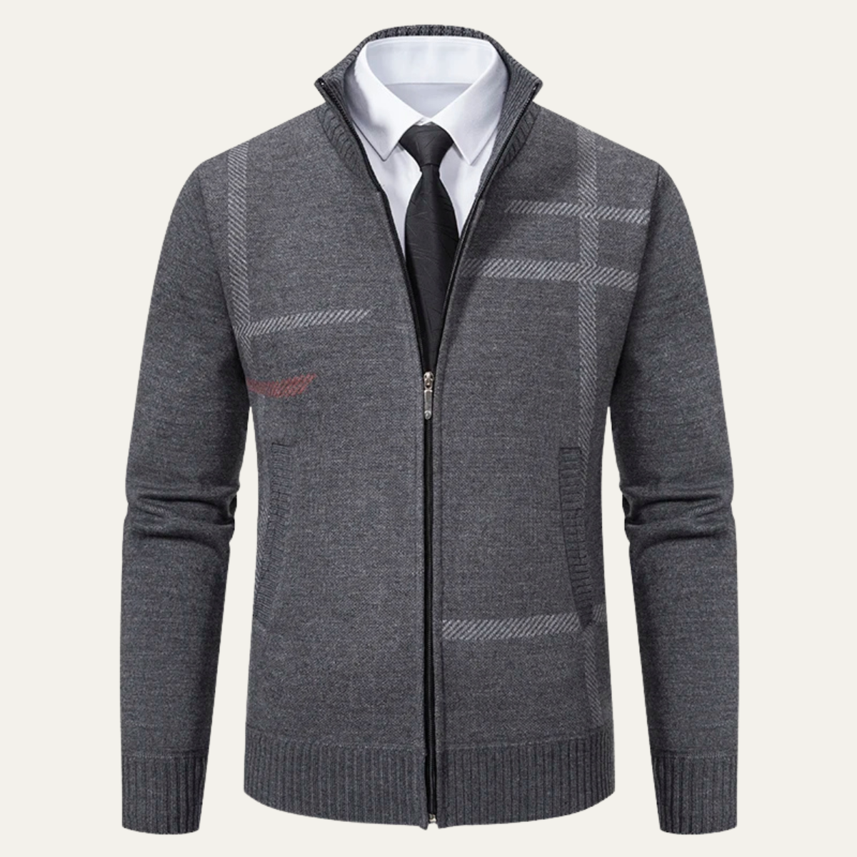Men's Full Zip Knit Cardigan - VibreMode