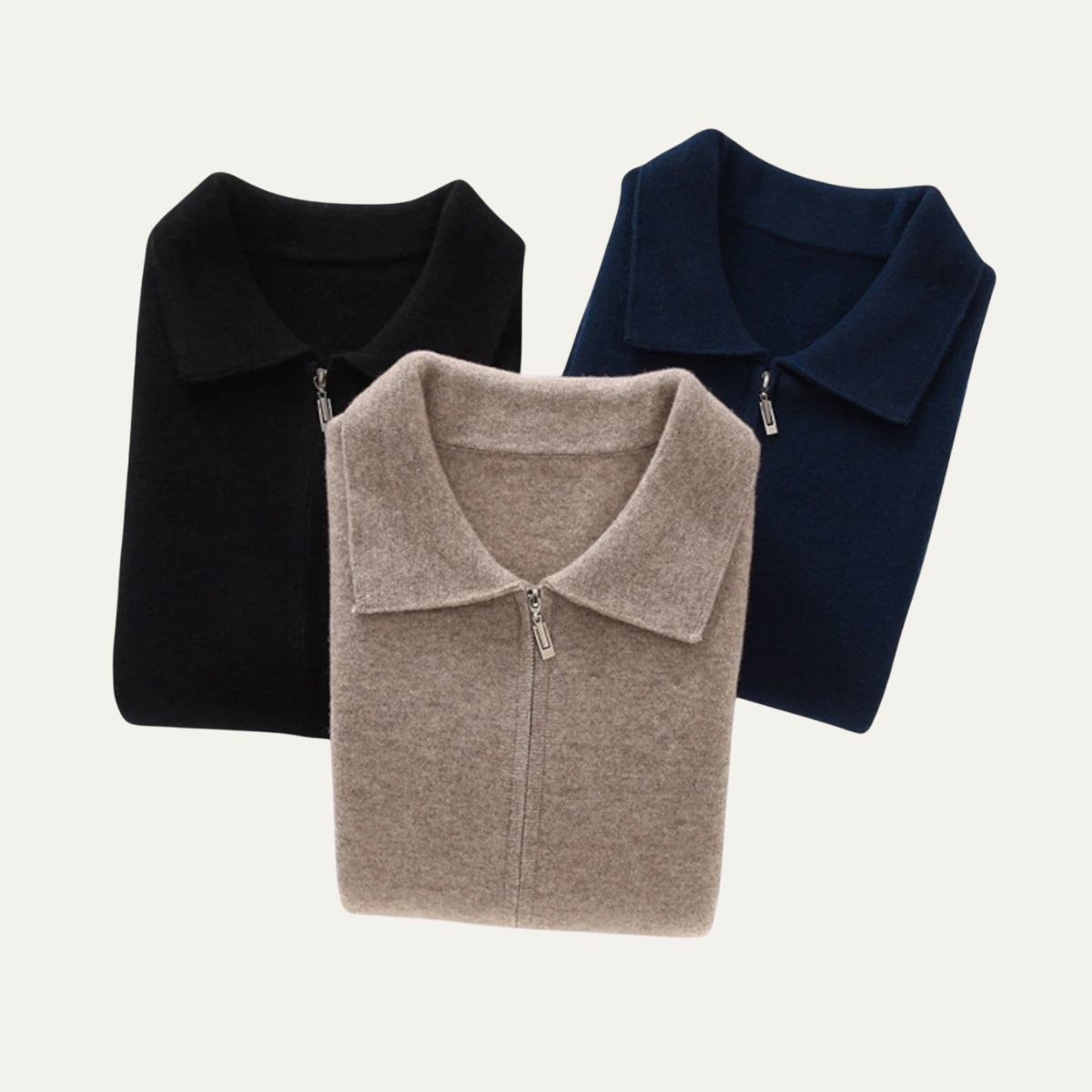 Men's Wool Knitted Zip Cardigan