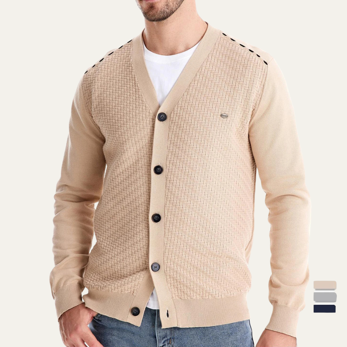 Men's Slim Fit Cardigan Lightweight Button Up
