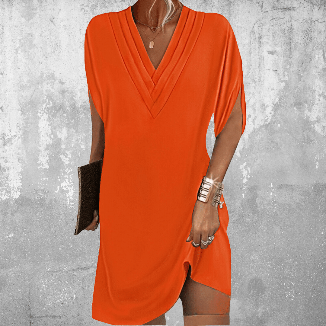 Casual V Neck Short Sundress for Women