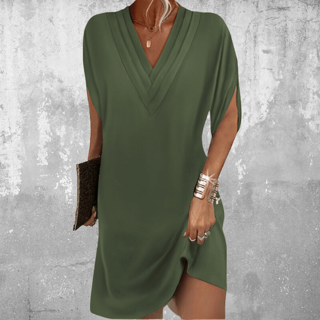Women's V-Neck Dress Tummy Control - VibreMode