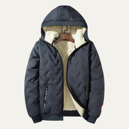 Men's Thermal Fleece Windproof Hooded Jacket