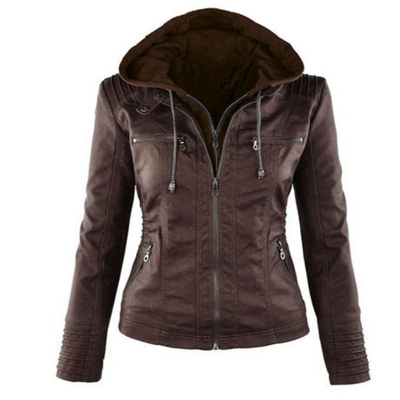Women's Leather Summer Jacket Lightweight Brown