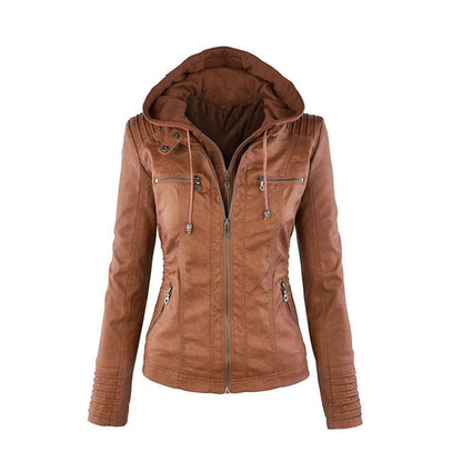 Women's Leather Summer Jacket Lightweight Brown
