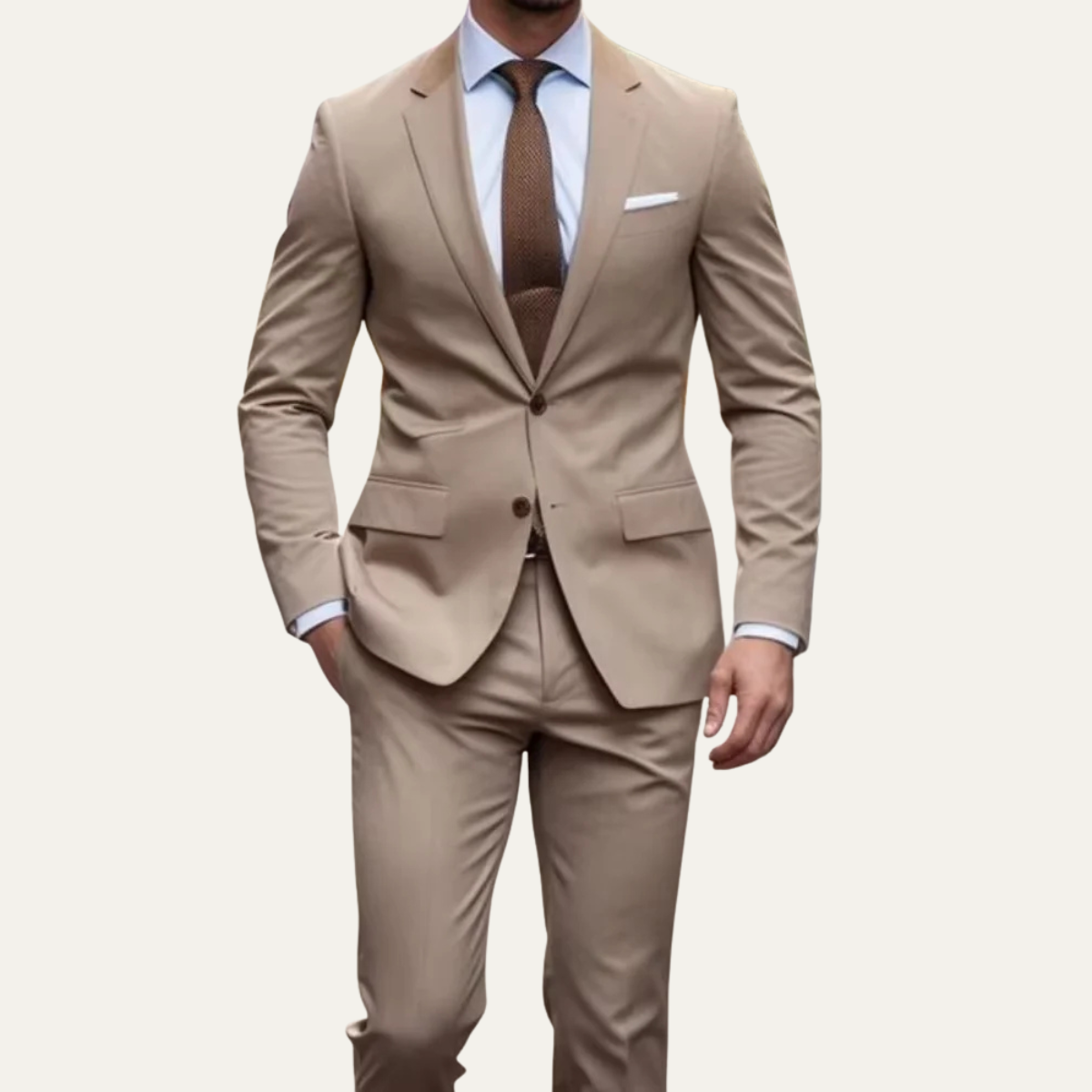 Men's Slim Fit Suit 2 Piece Formal Wool Jacket Trousers