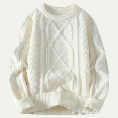 Men's Cable Knit Fisherman Sweater Warm Chunky Wool
