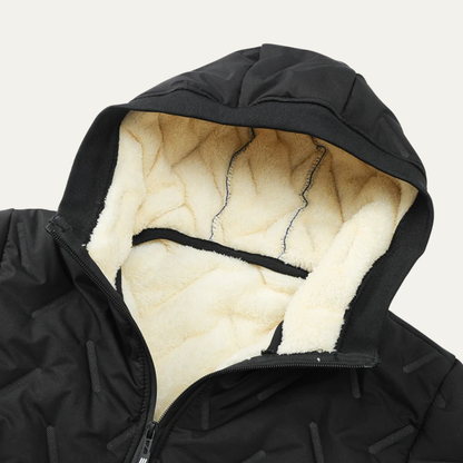 Men's Thermal Fleece Windproof Hooded Jacket