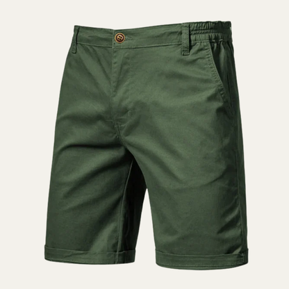 Men's Cotton Summer Shorts Flat Front Beige