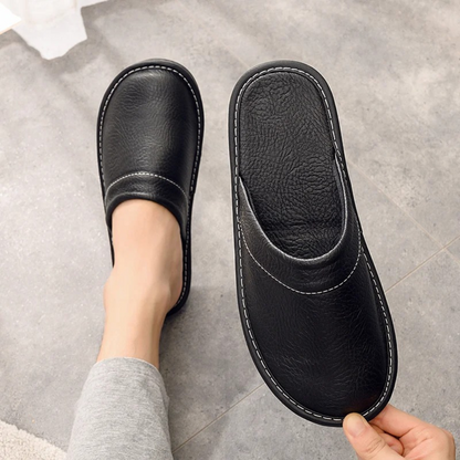 Men's Soft Leather Indoor Slippers
