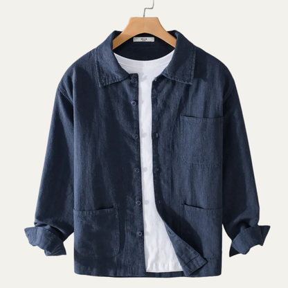 Men's Cotton Shirt Jacket Casual Retro Style