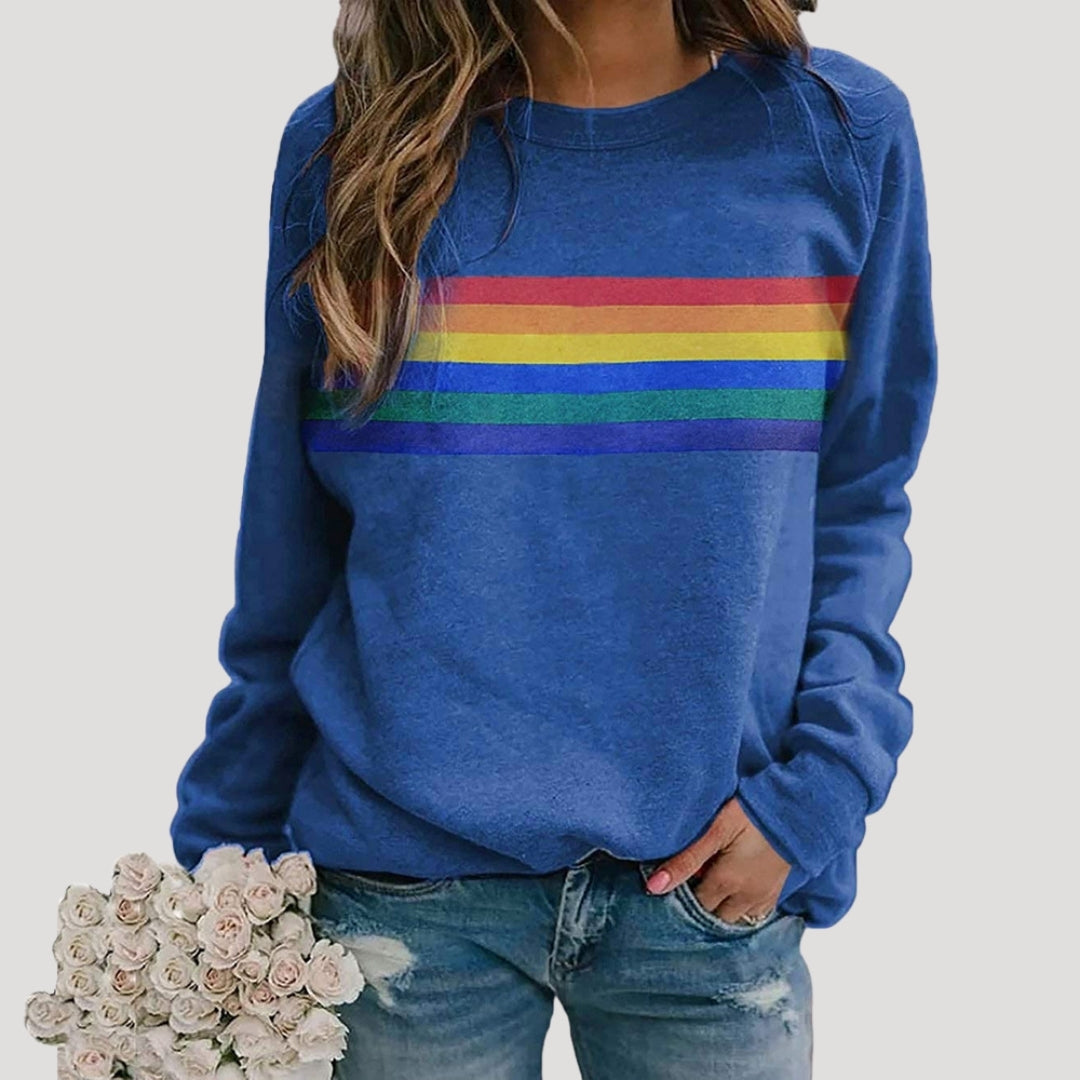 Colorful Women's Striped Long Sleeve Shirt