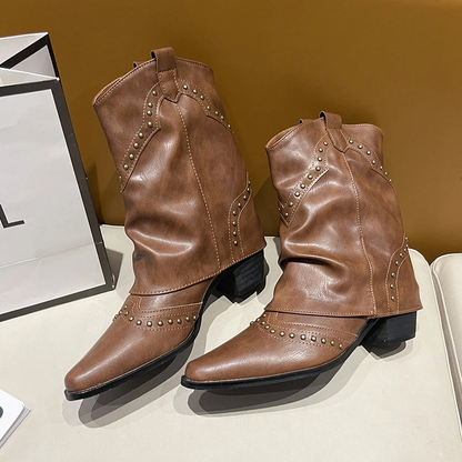 Women's Studded Ankle Boots Slouchy