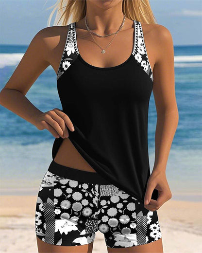Women's Floral Two Piece Swimsuit Comfort Fit