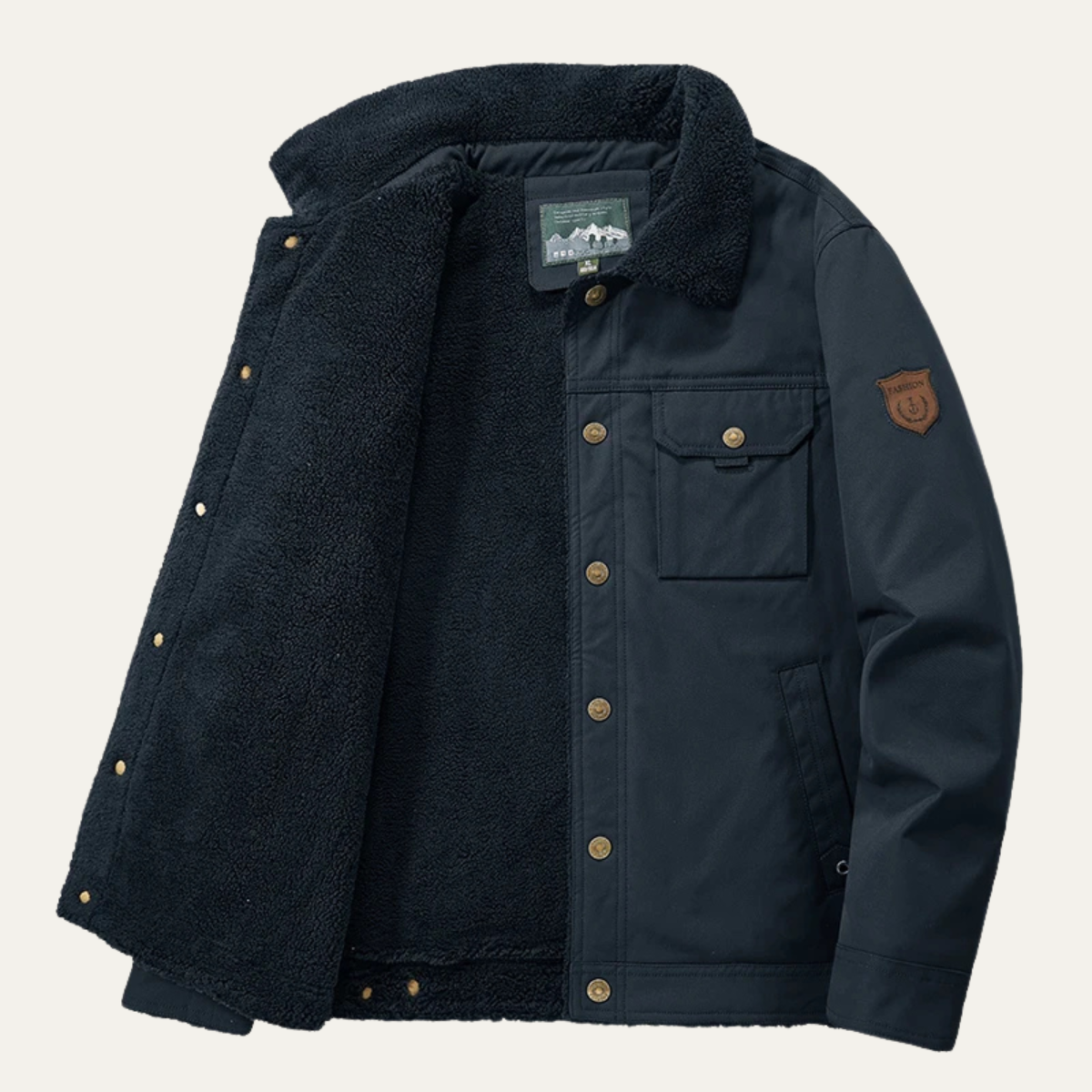 Men's Fleece Lined Sherpa Jacket Outdoor Waterproof