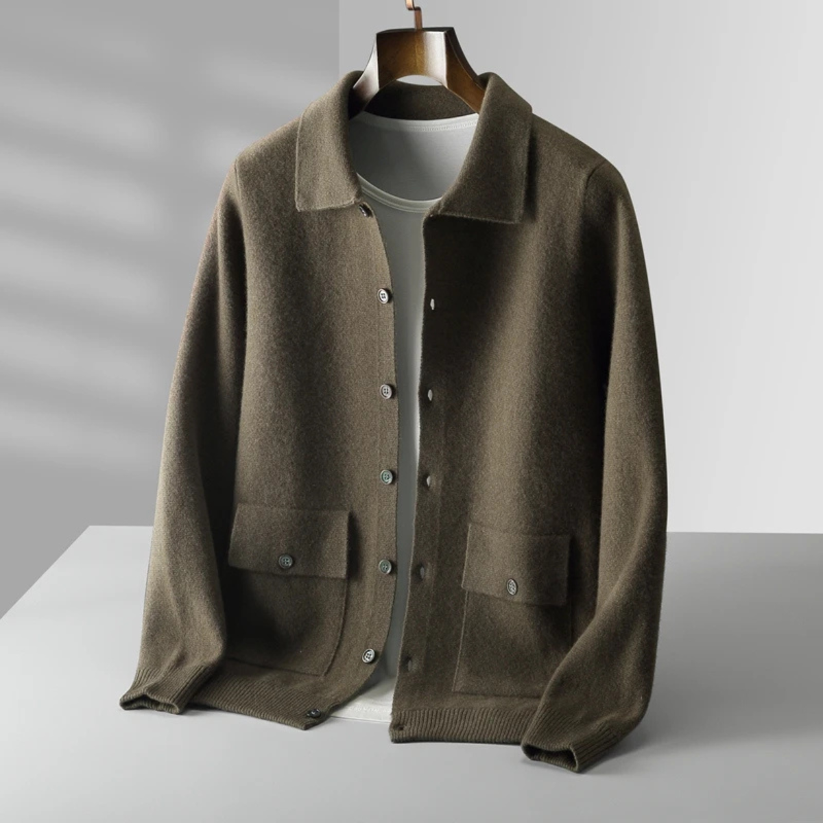 Men's Merino Wool Knit Cardigan