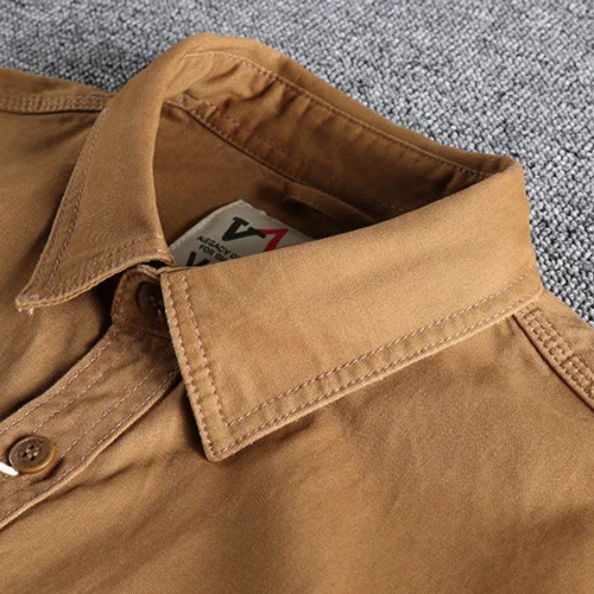 Men's Canvas Cargo Shirt Jacket Vintage Style
