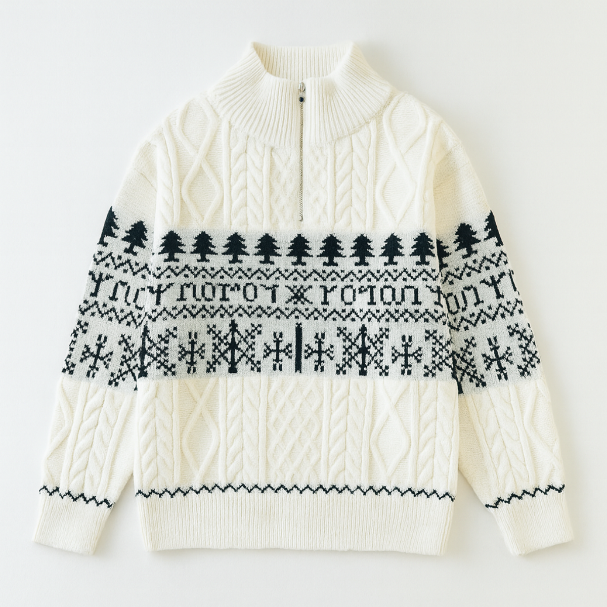 Men's Nordic Pattern Knitted Jacket - VibreMode