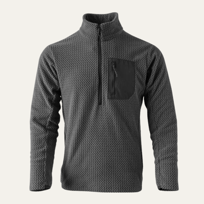 Men's Half Zip Fleece Sweater Chest Pocket