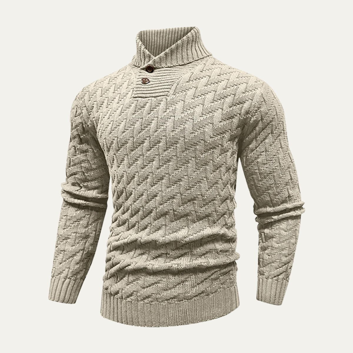 Men's Wool Knitted Sweater Textured Winter