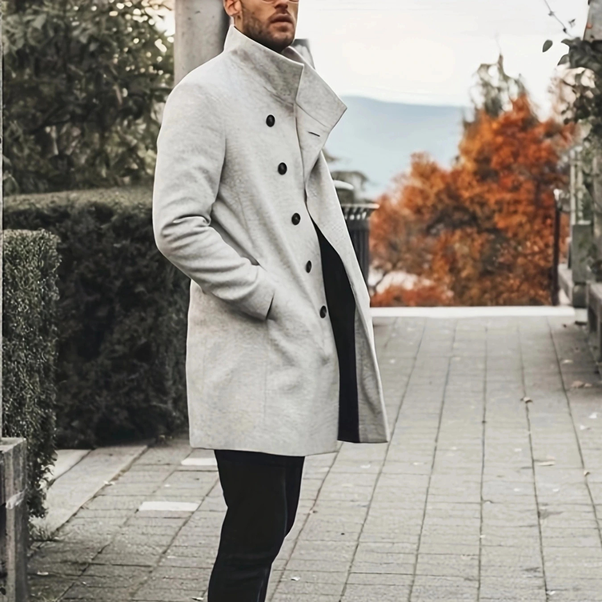 Torino Men's Wool Blend Overcoat Thick Winter Coat