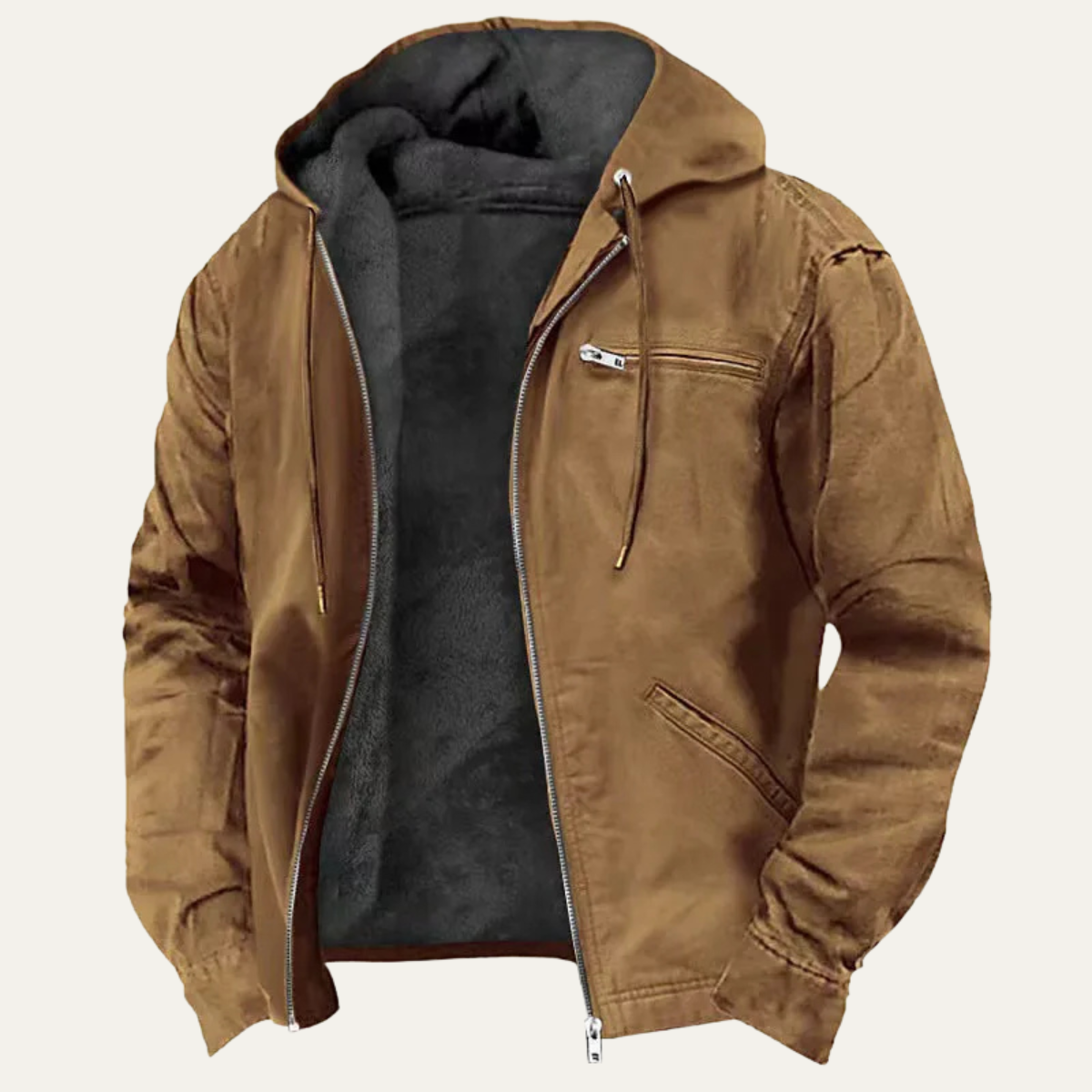 Men's Fleece Lined Hooded Jacket - VibreMode