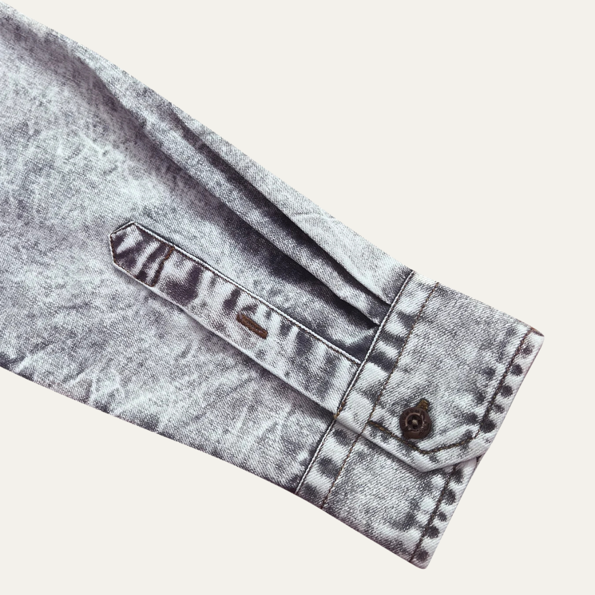 Men's Vintage Tie Dye Denim Shirt Light Grey