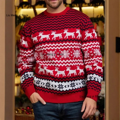 Men's Red Knitted Christmas Sweater