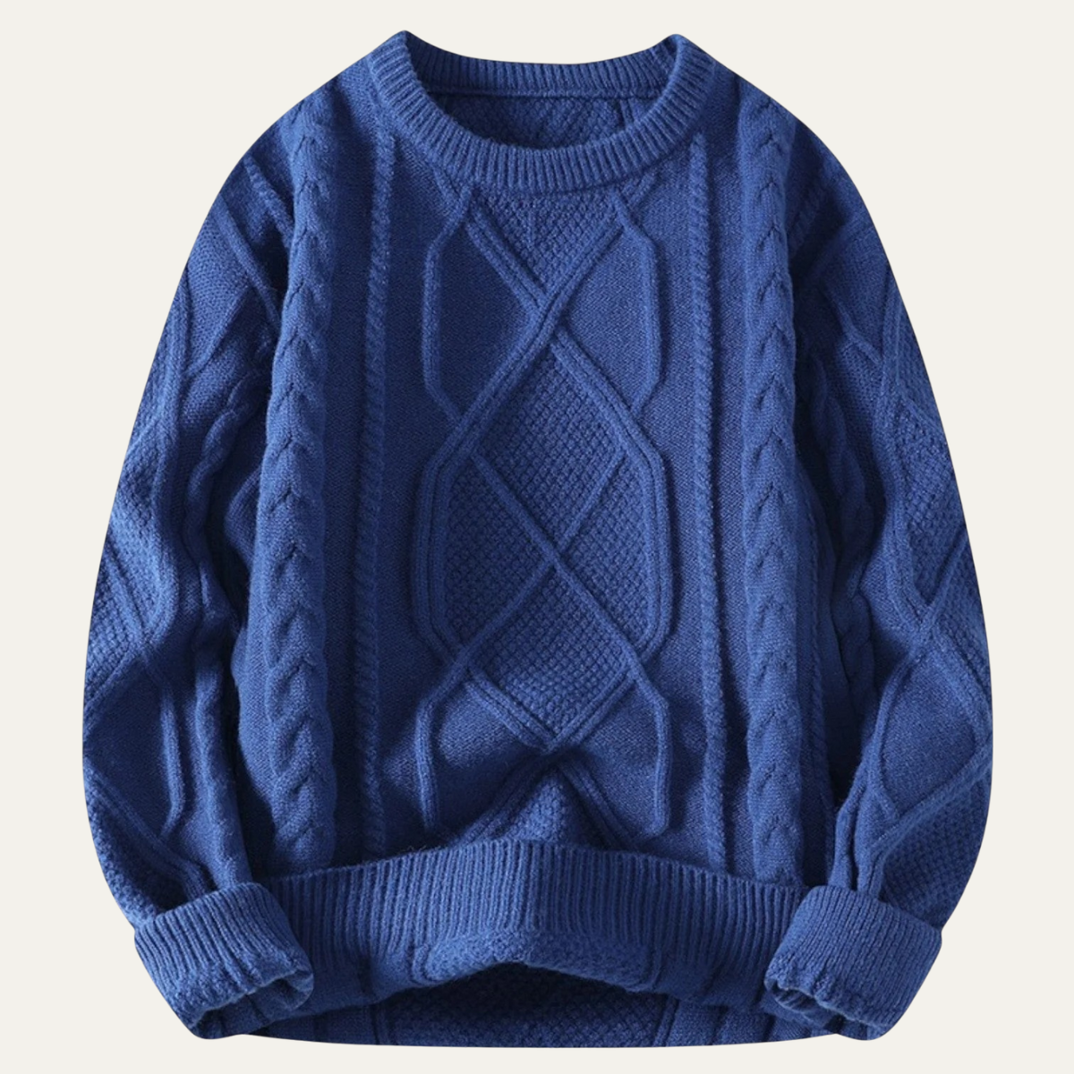 Men's Cable Knit Fisherman Sweater Warm Chunky Wool