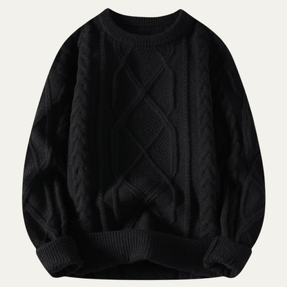 Men's Cable Knit Fisherman Sweater Warm Chunky Wool