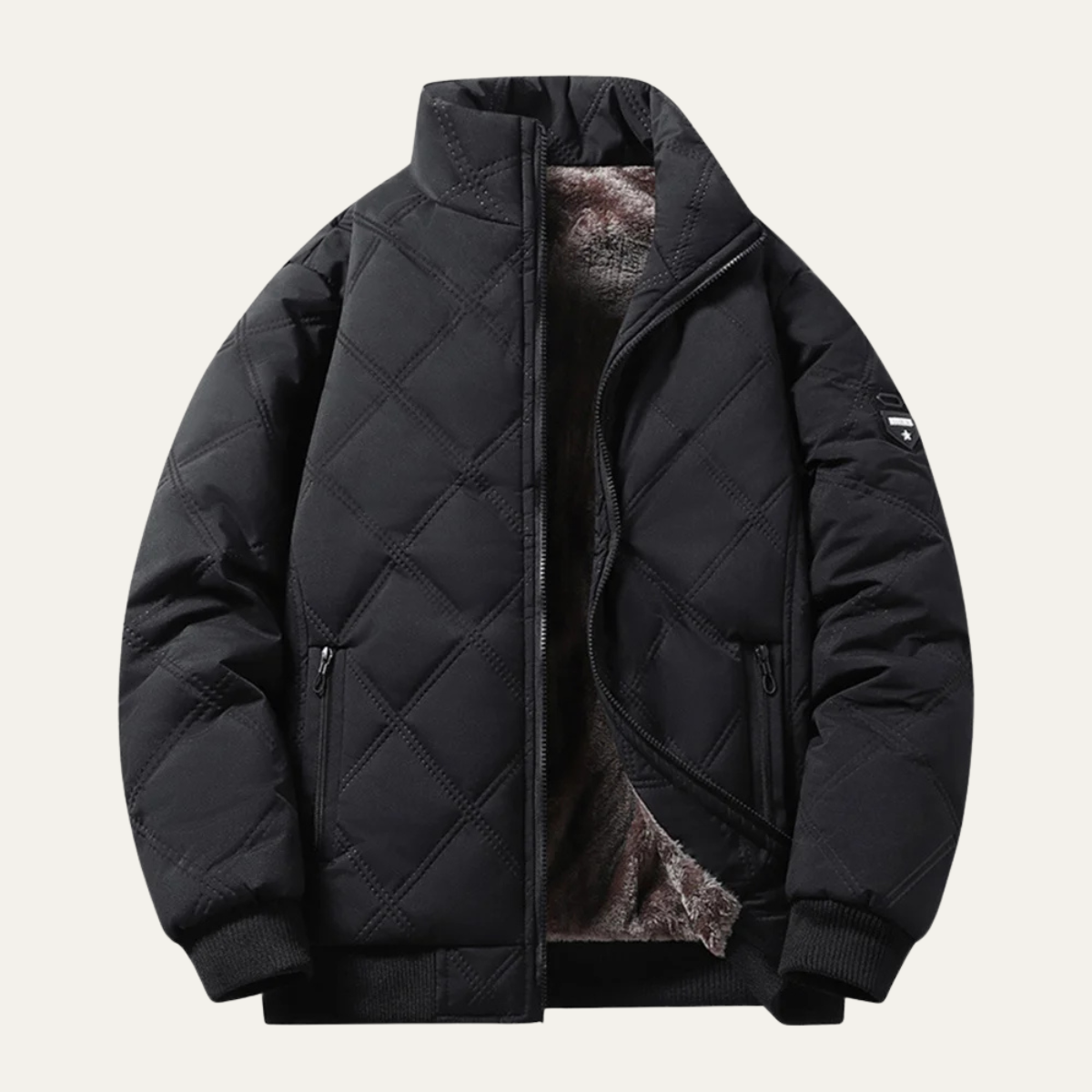 Men's Thermal Quilted Jacket Diamond Pattern - VibreMode