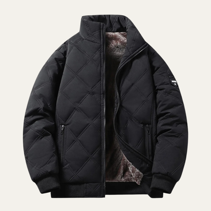 Men's Thermal Quilted Jacket Diamond Pattern - VibreMode