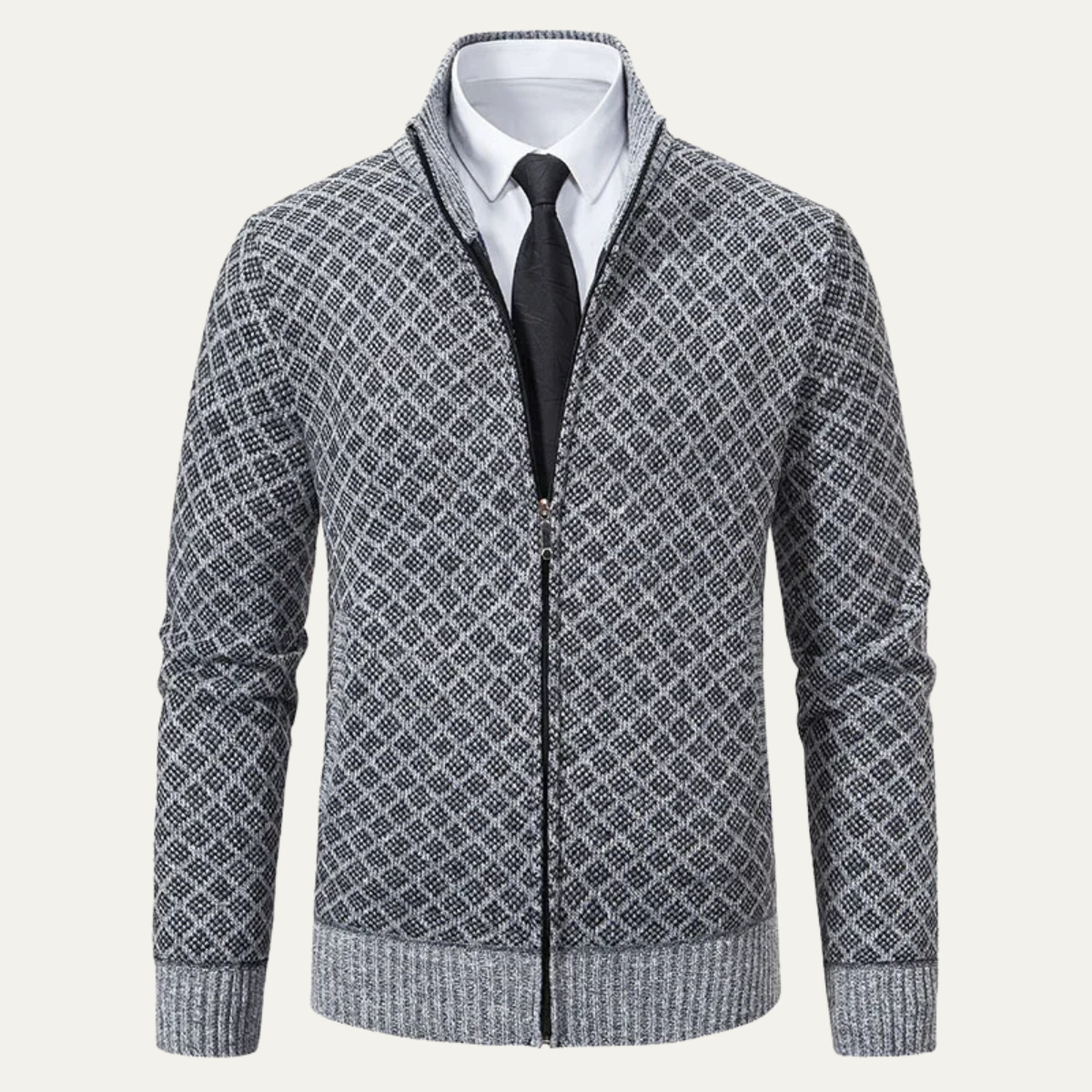 Men's Smart Knit Zip Up Cardigan